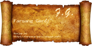 Farsang Gerő névjegykártya